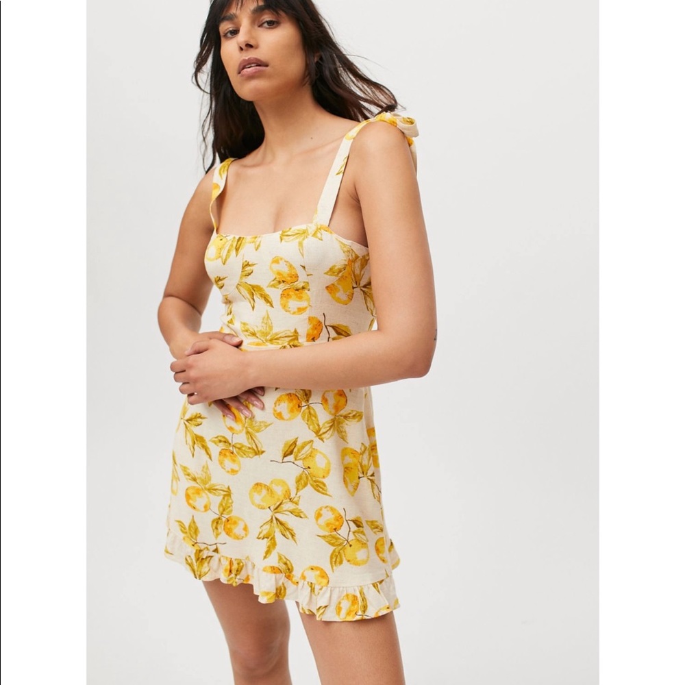 UO - Jolene Linen Tie-Shoulder Mini Dress